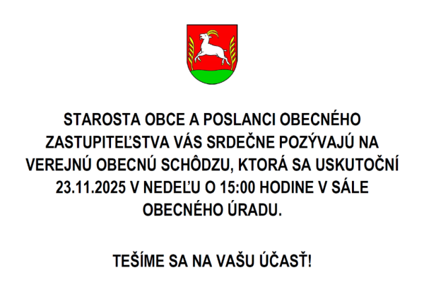 Verejná obecná schôdza 23.11.2025