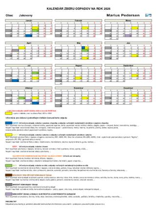 Kalendár zberu odpadov 2026